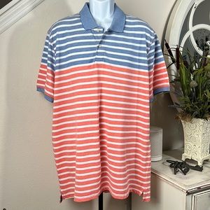 St. John's Bay XL Red/White/Blue Striped Polo